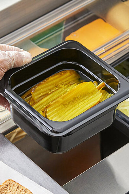 1/6 Size Steam Pan Polycarbonate Black - 1.0L - TEM IMPORTS™