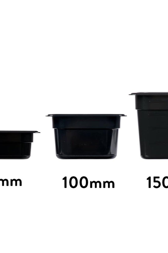 1/6 Size Steam Pan Polycarbonate Black - 1.0L - TEM IMPORTS™
