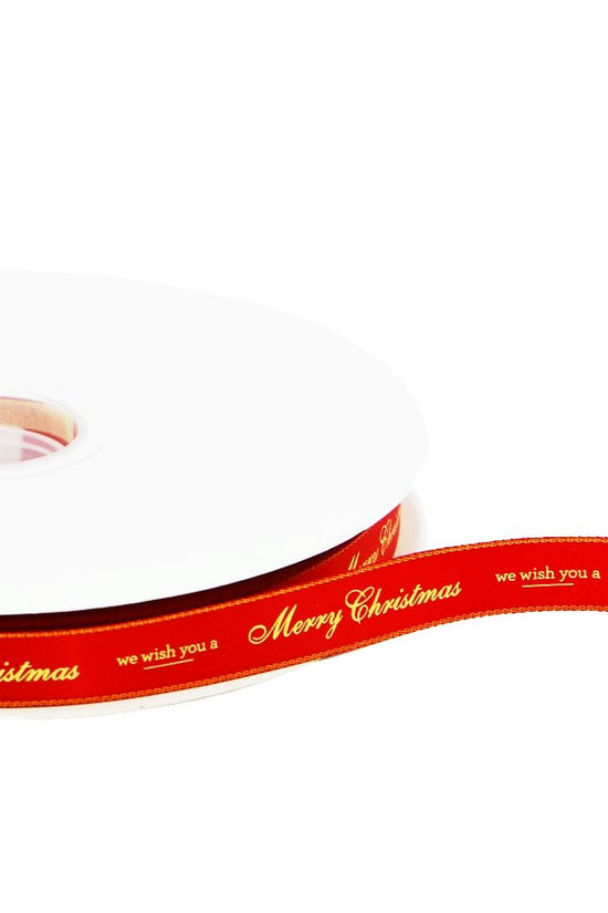 16mm Satin Ribbon With Gold Woven Edge Red - TEM IMPORTS™