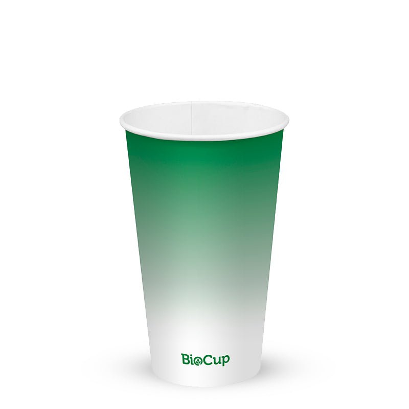 16oz/500mL (90mm) Green Cold Paper BioCup - 1000/ctn - TEM IMPORTS™