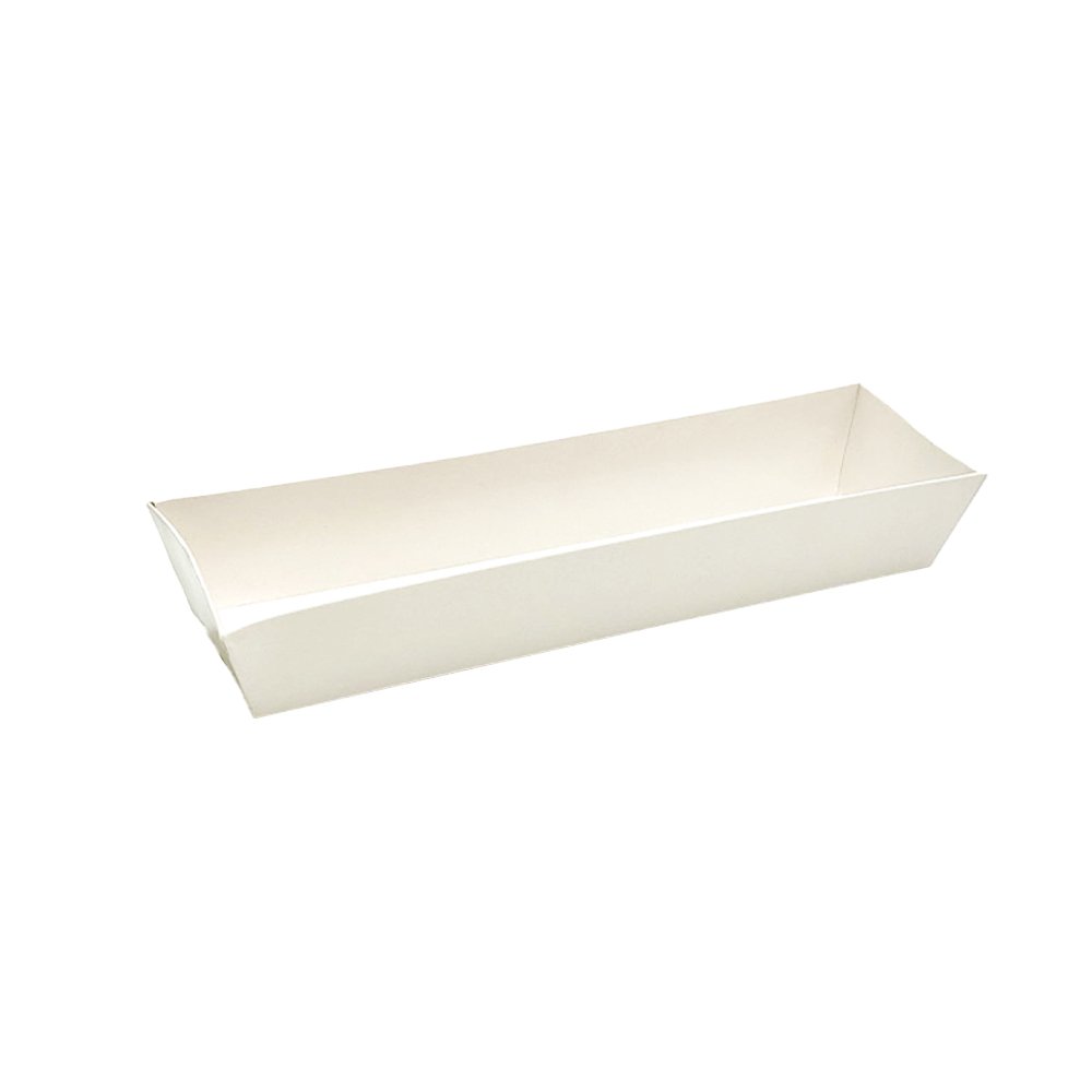 18x55cm Rectangular White Paper Tray With Clear Lid - TEM IMPORTS™