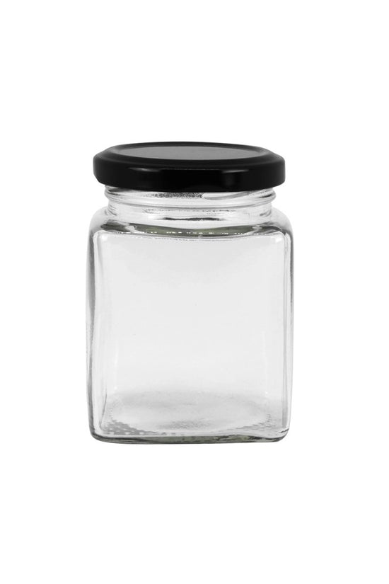200mL Square Glass Jar With Metal Twist Lid