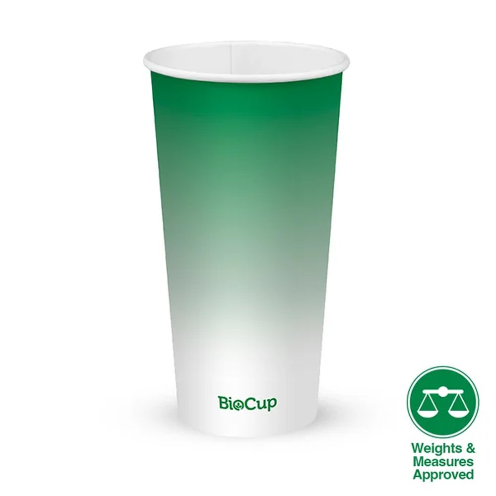 20oz/600mL (90mm) Green Cold Paper BioCup - 1000/ctn - TEM IMPORTS™