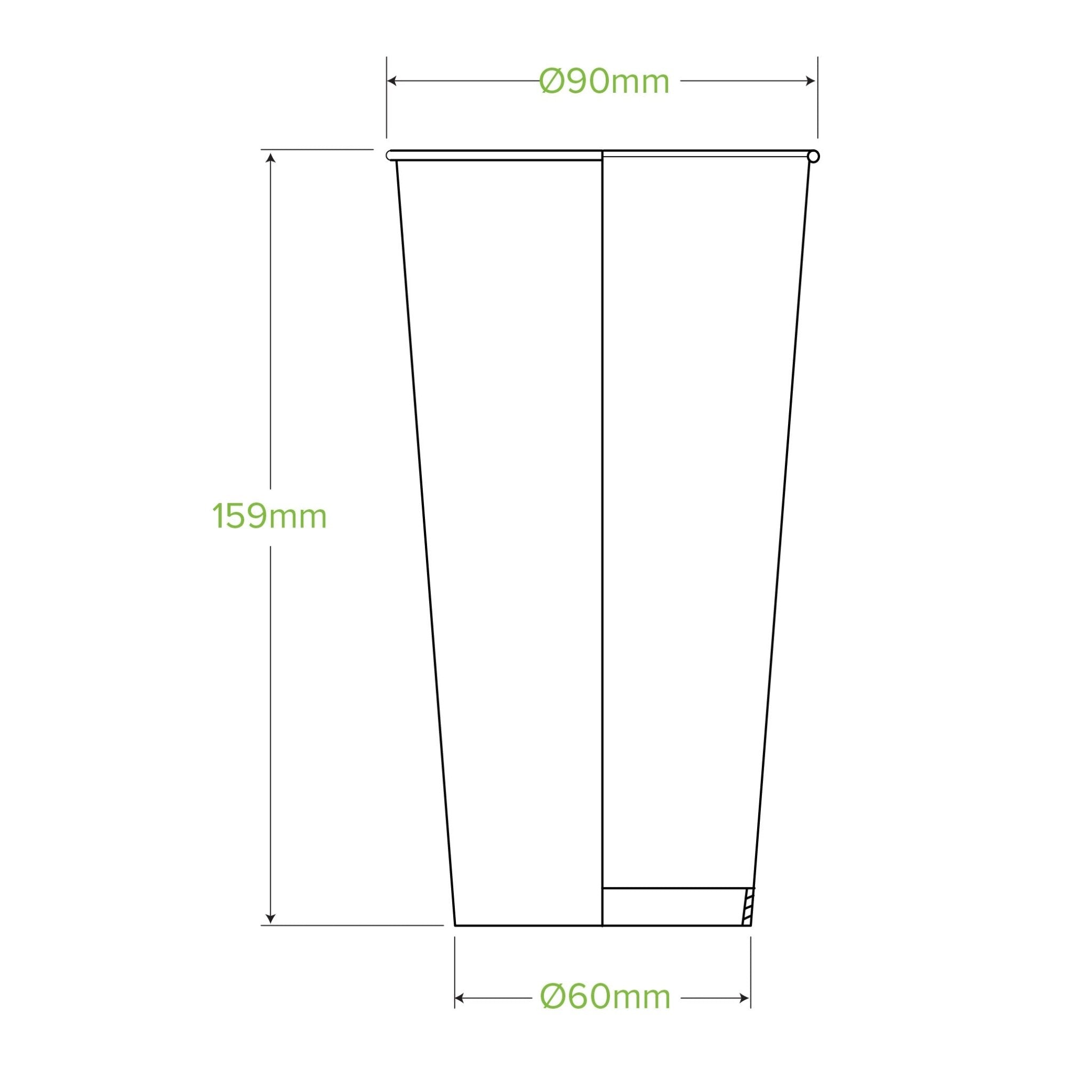 20oz/600mL (90mm) Green Cold Paper BioCup - 1000/ctn - TEM IMPORTS™