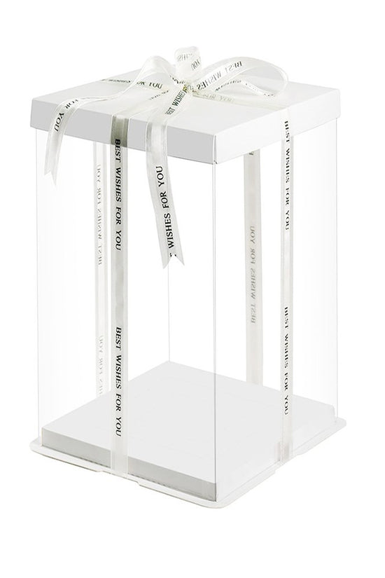 20x20x31 Clear Square Cake Box With Paper Lid - TEM IMPORTS™