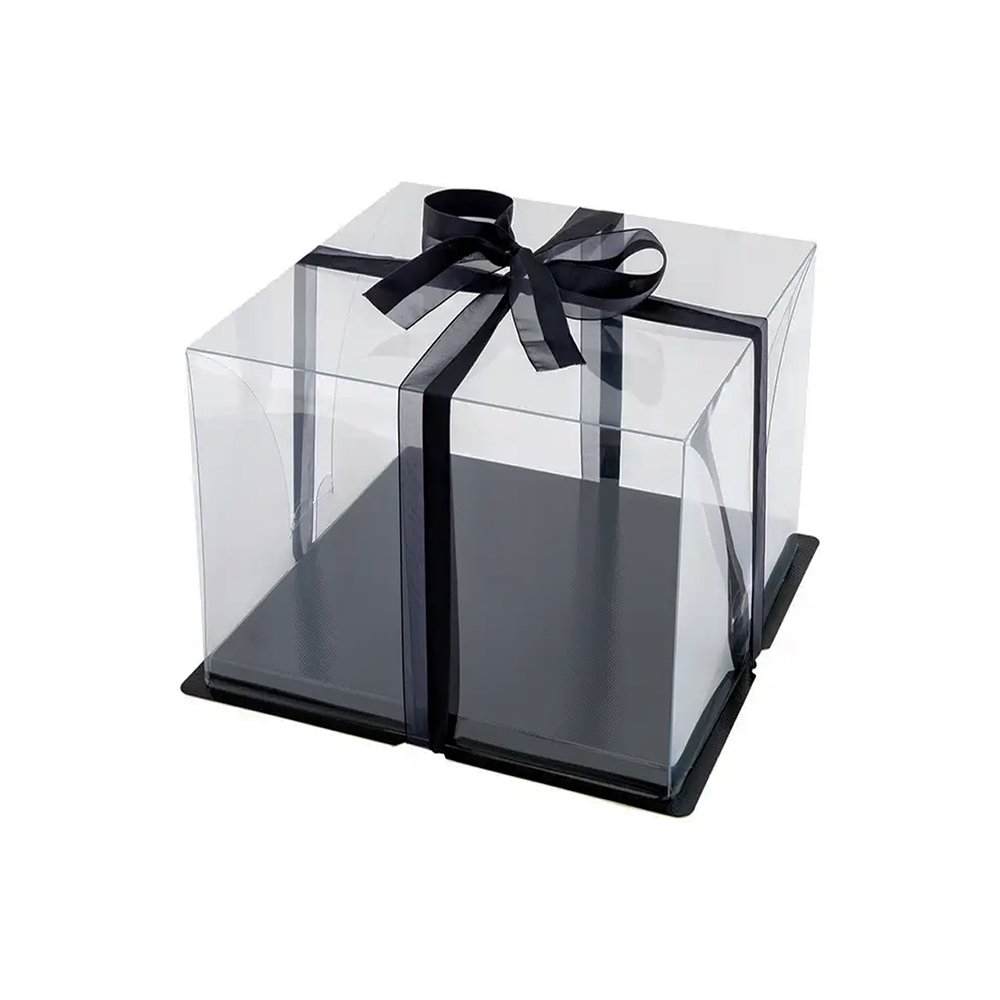 22x22x16 Clear Square Box - Black - TEM IMPORTS™