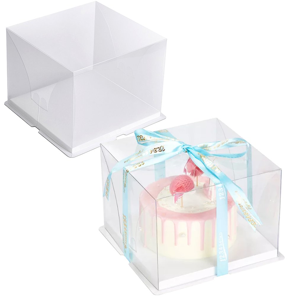 22x22x16 Clear Square Box - White - TEM IMPORTS™