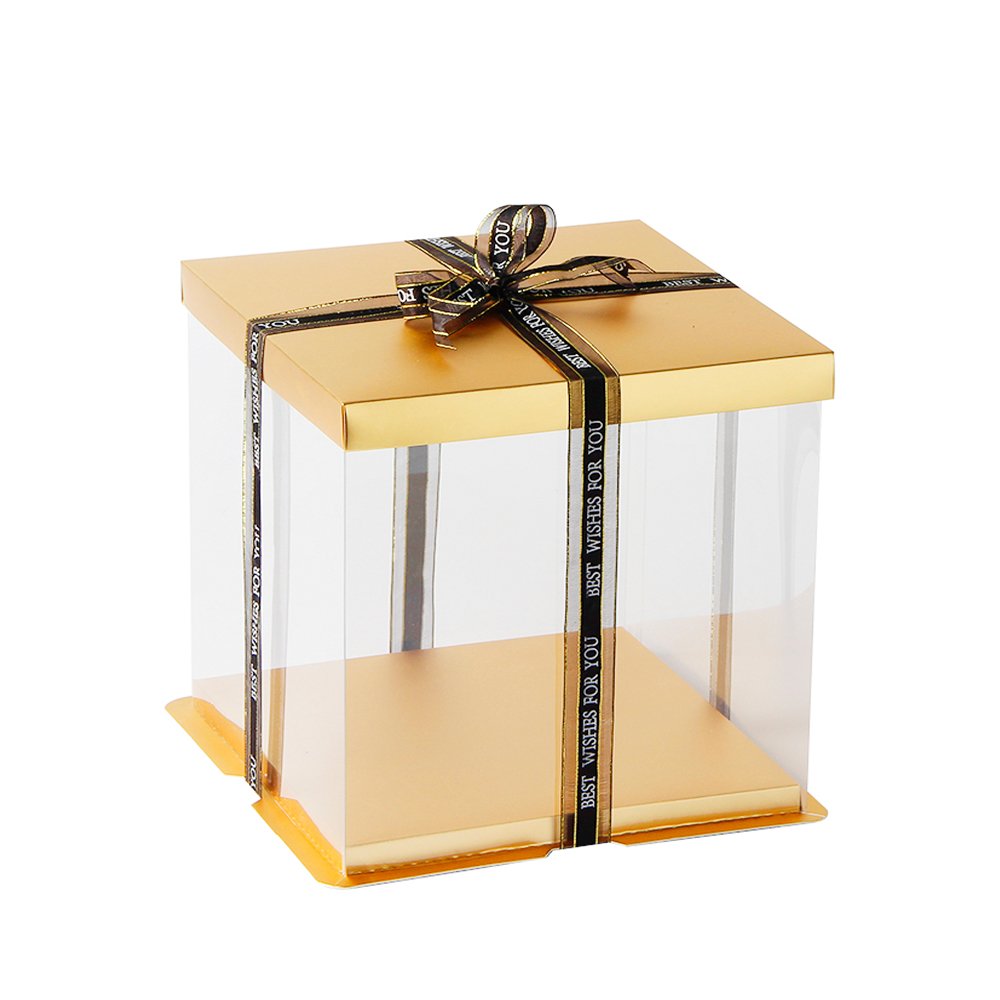 22x22x24 Clear Square Cake Box With Paper Lid - TEM IMPORTS™