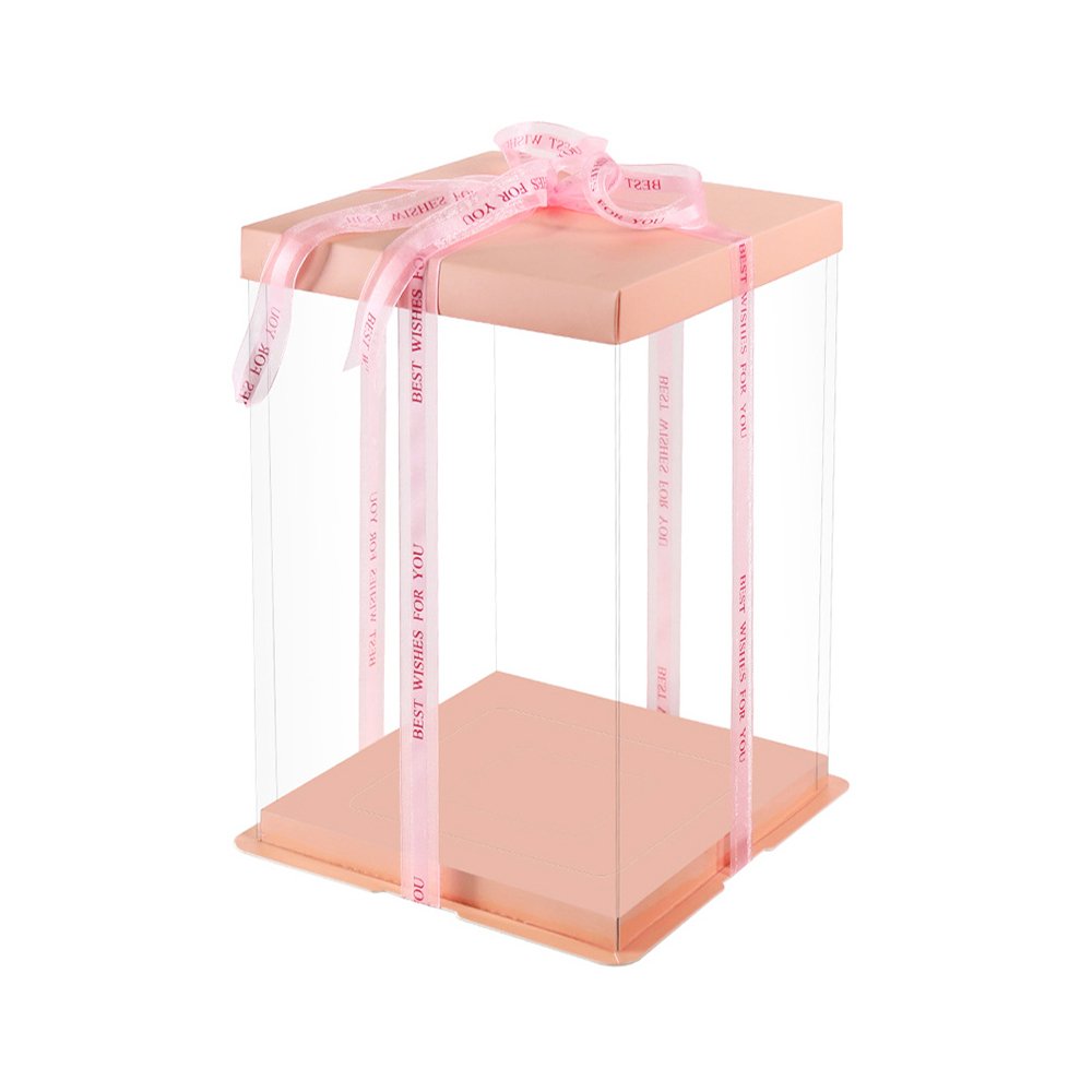 22x22x30 Clear Square Cake Box With Paper Lid - TEM IMPORTS™