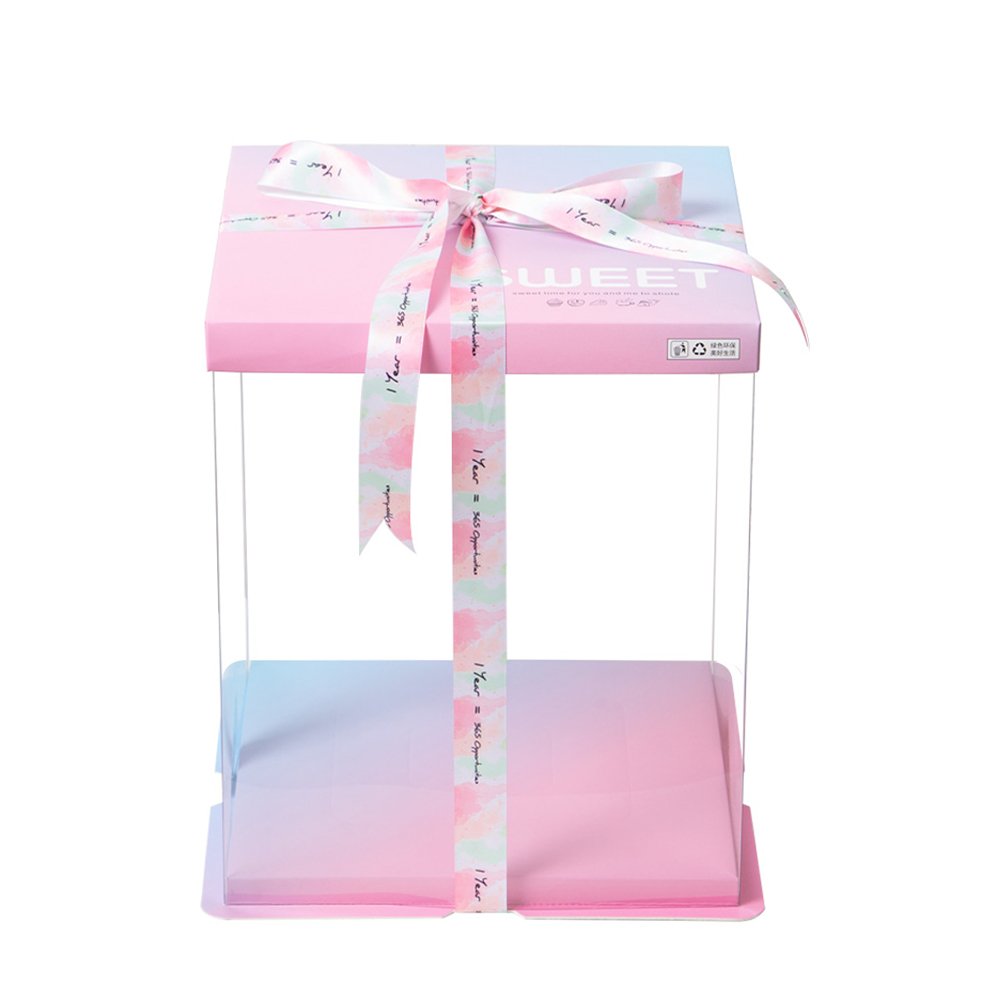 22x22x30 Clear Square Cake Box With Paper Lid - TEM IMPORTS™