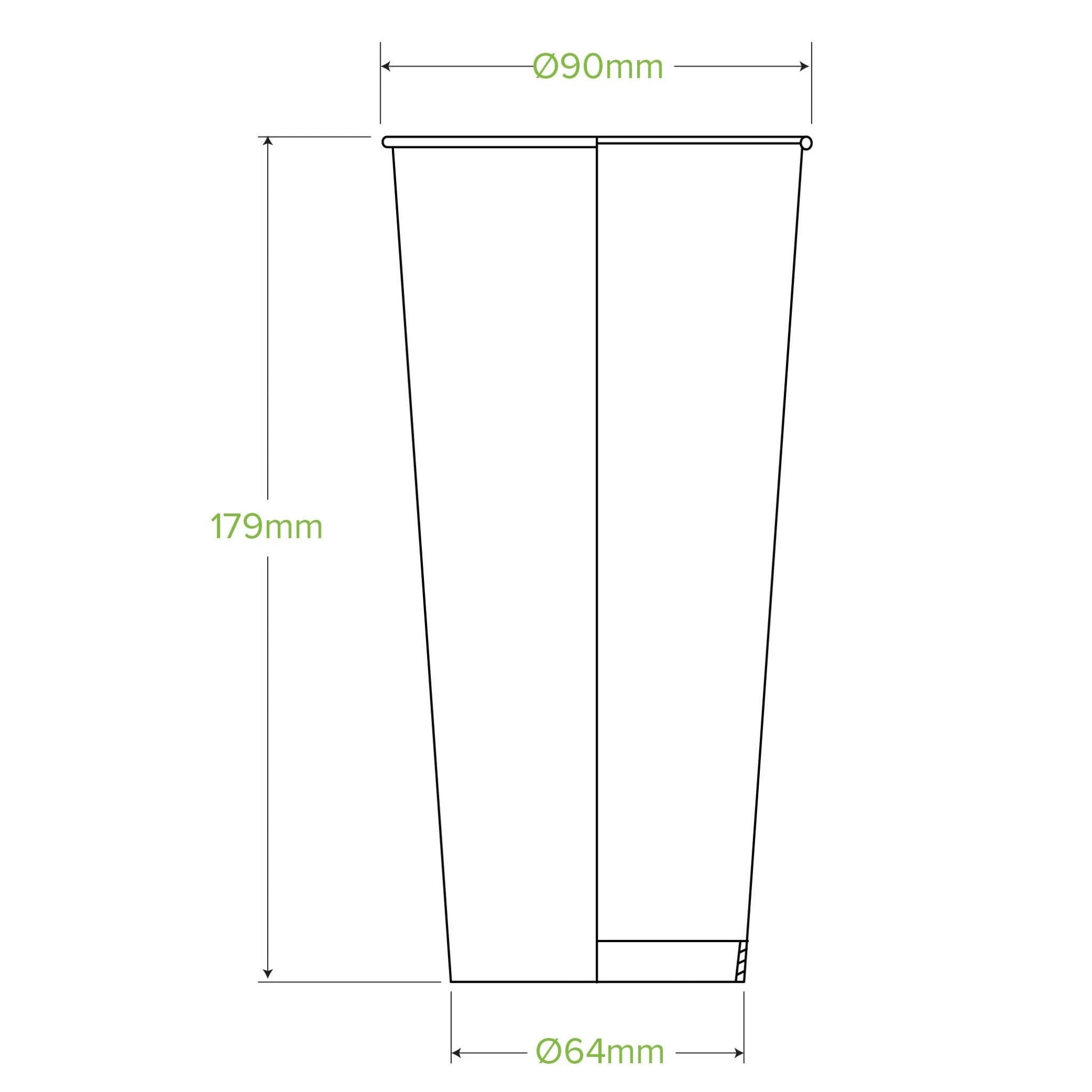 24oz/700mL (90mm) Green Cold Paper BioCup - 500/ctn - TEM IMPORTS™