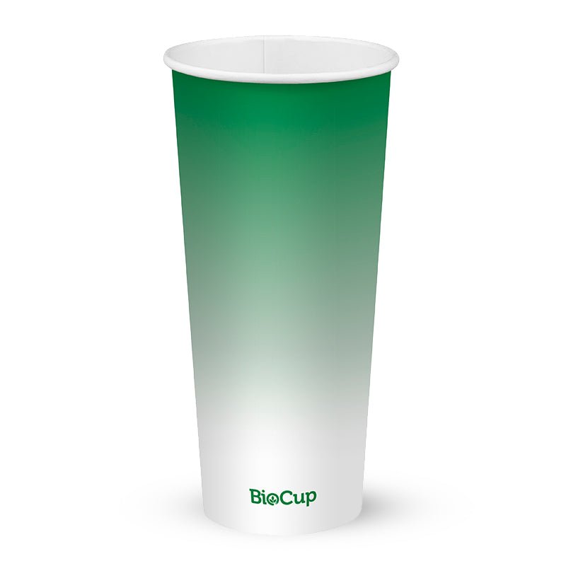 24oz/700mL (90mm) Green Cold Paper BioCup - 500/ctn - TEM IMPORTS™