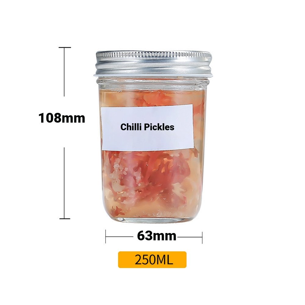 250mL Wide Mouth Glass Jar With Metal Lid - TEM IMPORTS™