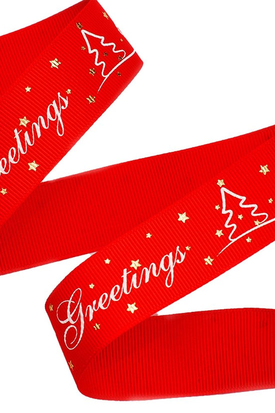 25mm Grosgrain Ribbon - Season Greetings Red - TEM IMPORTS™