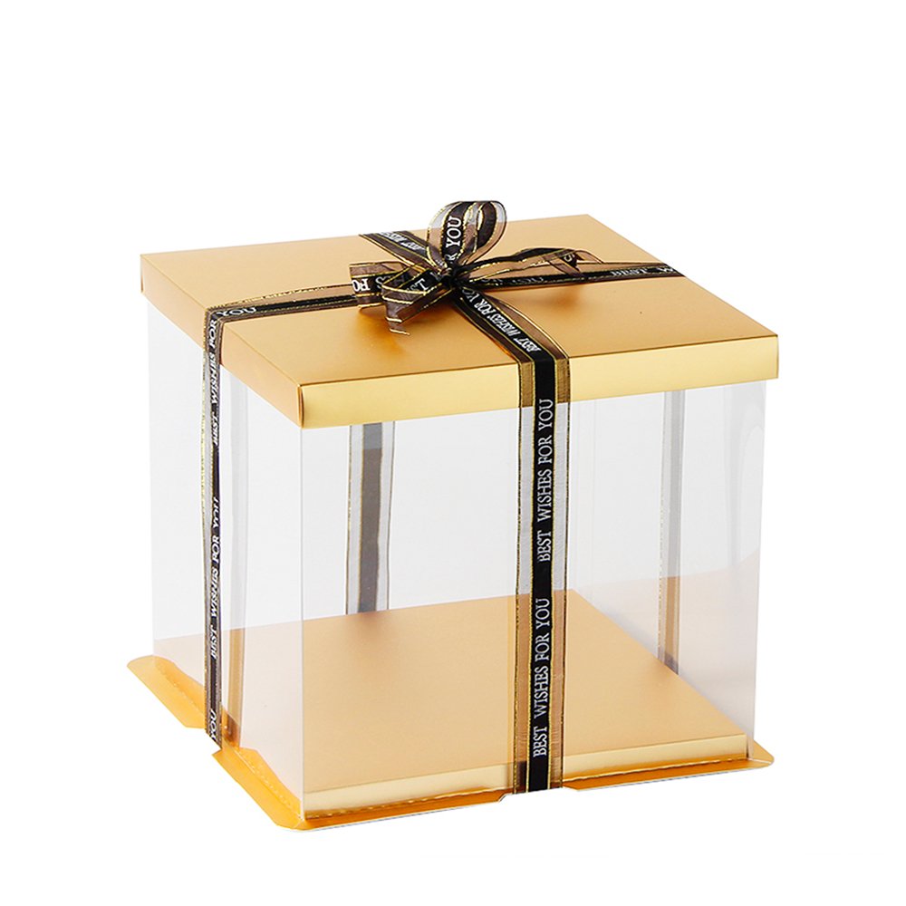 26x26x24 Clear Square Cake Box With Paper Lid - TEM IMPORTS™