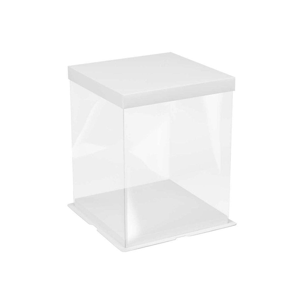 26x26x32 Clear Square Cake Box With Paper Lid - TEM IMPORTS™