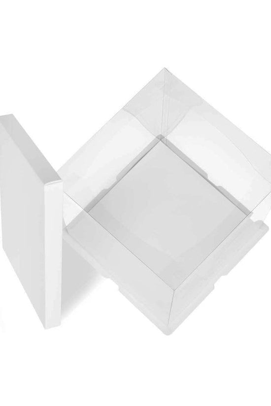 26x26x32 Clear Square Cake Box With Paper Lid - TEM IMPORTS™