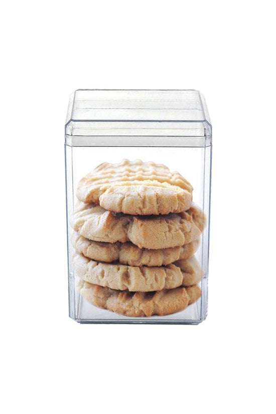 280mL Clear Tall Cube Container With Hard Lid - TEM IMPORTS™