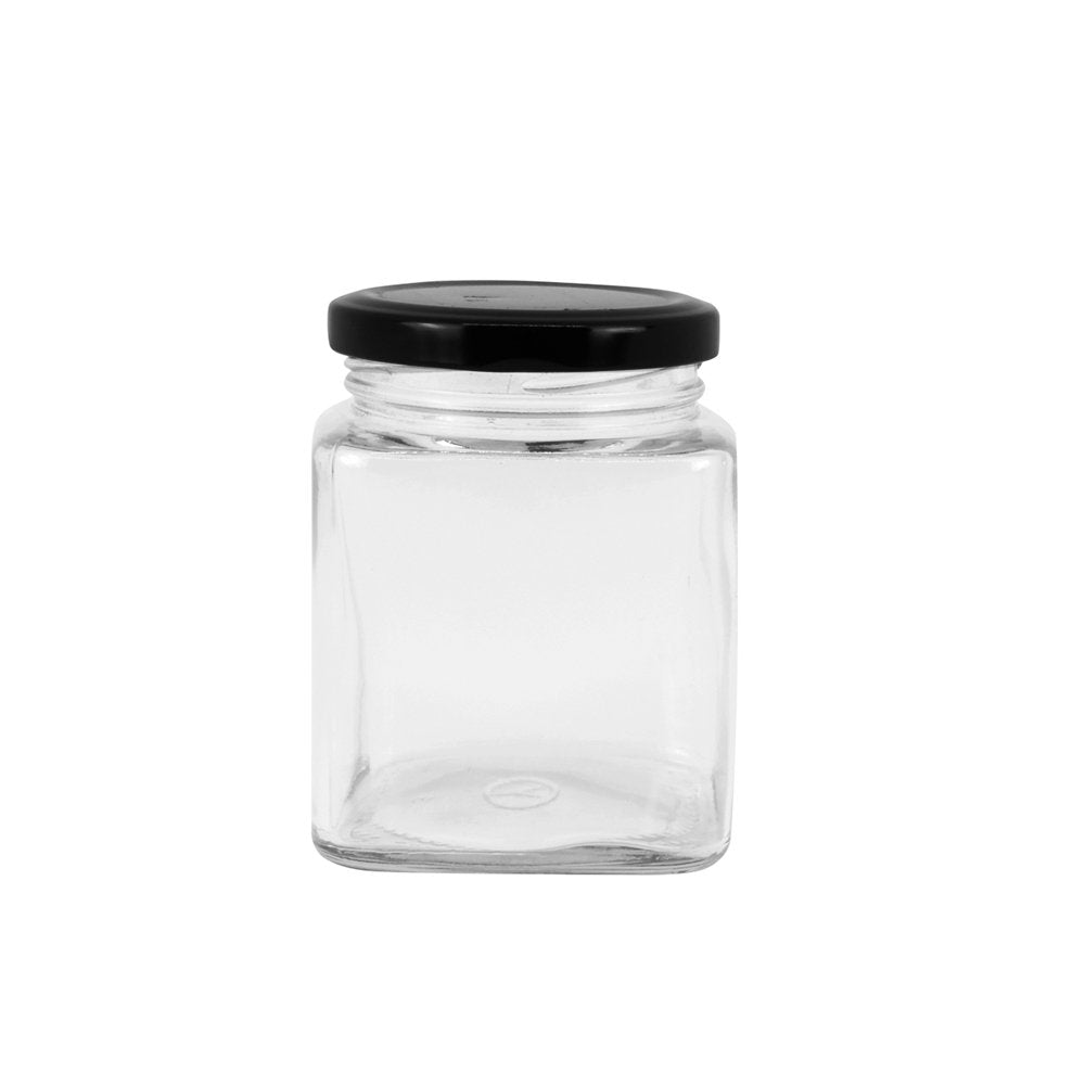 280mL Square Glass Jar With Metal Twist Lid