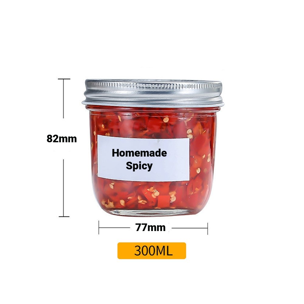 300mL Wide Mouth Glass Jar With Metal Lid - TEM IMPORTS™