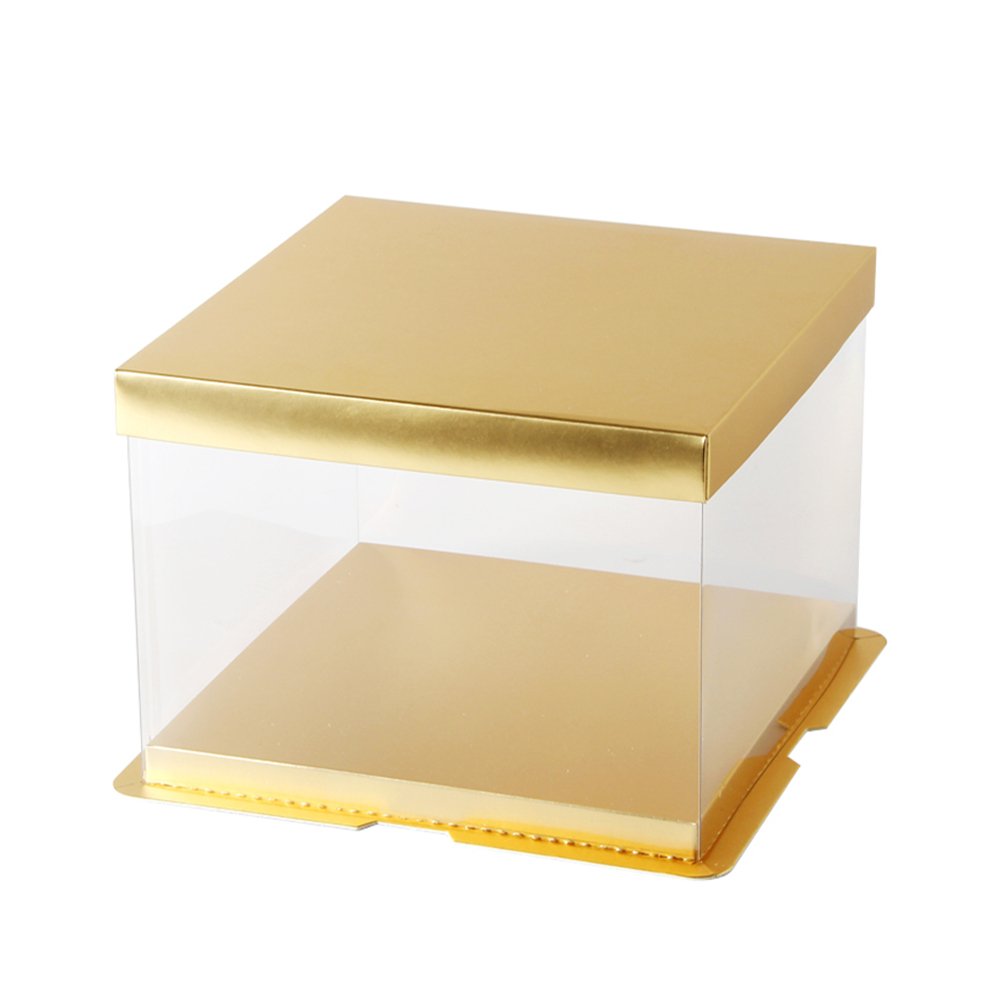 30x30x25 Clear Square Cake Box With Paper Lid - TEM IMPORTS™