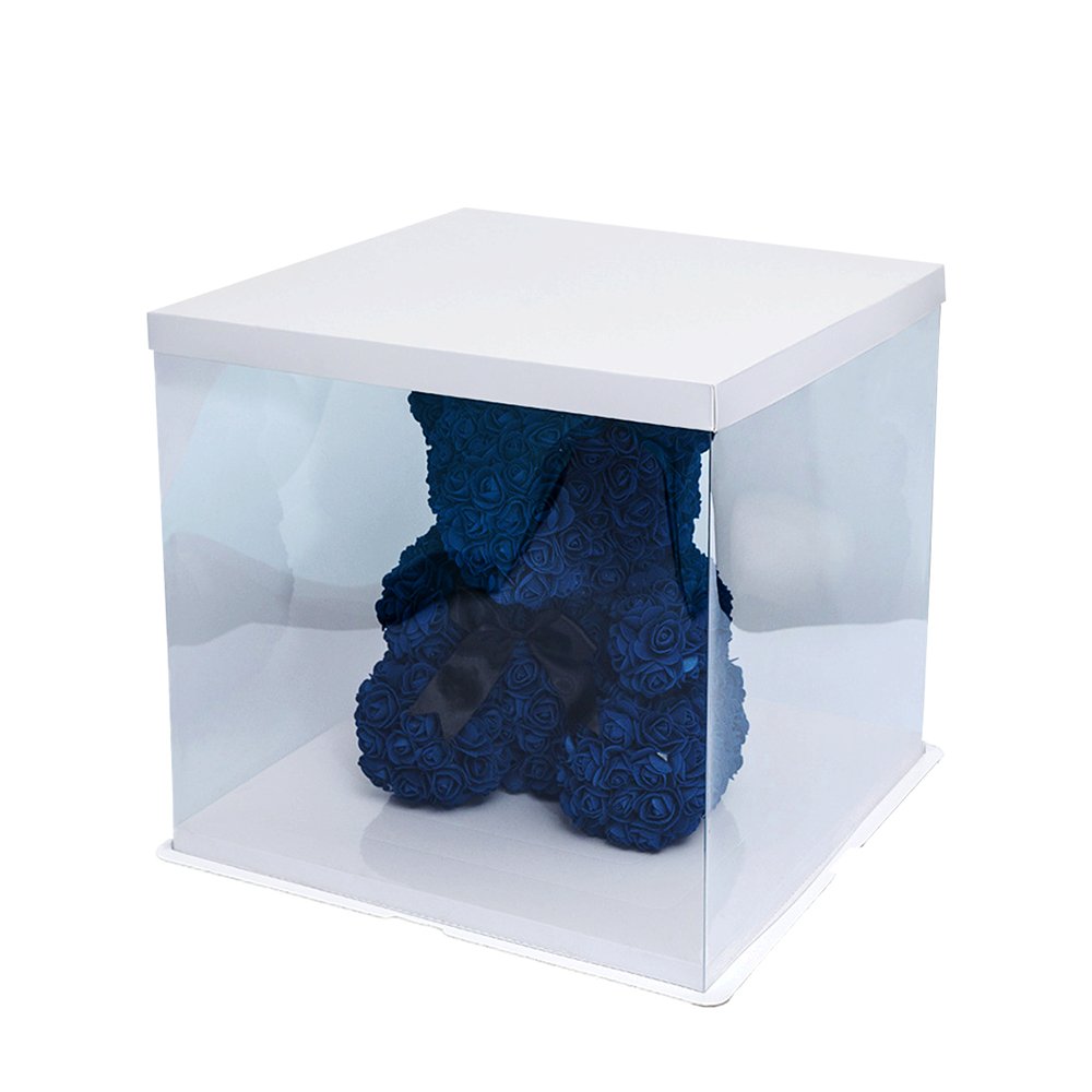 30x30x25 Clear Square Cake Box With Paper Lid - TEM IMPORTS™