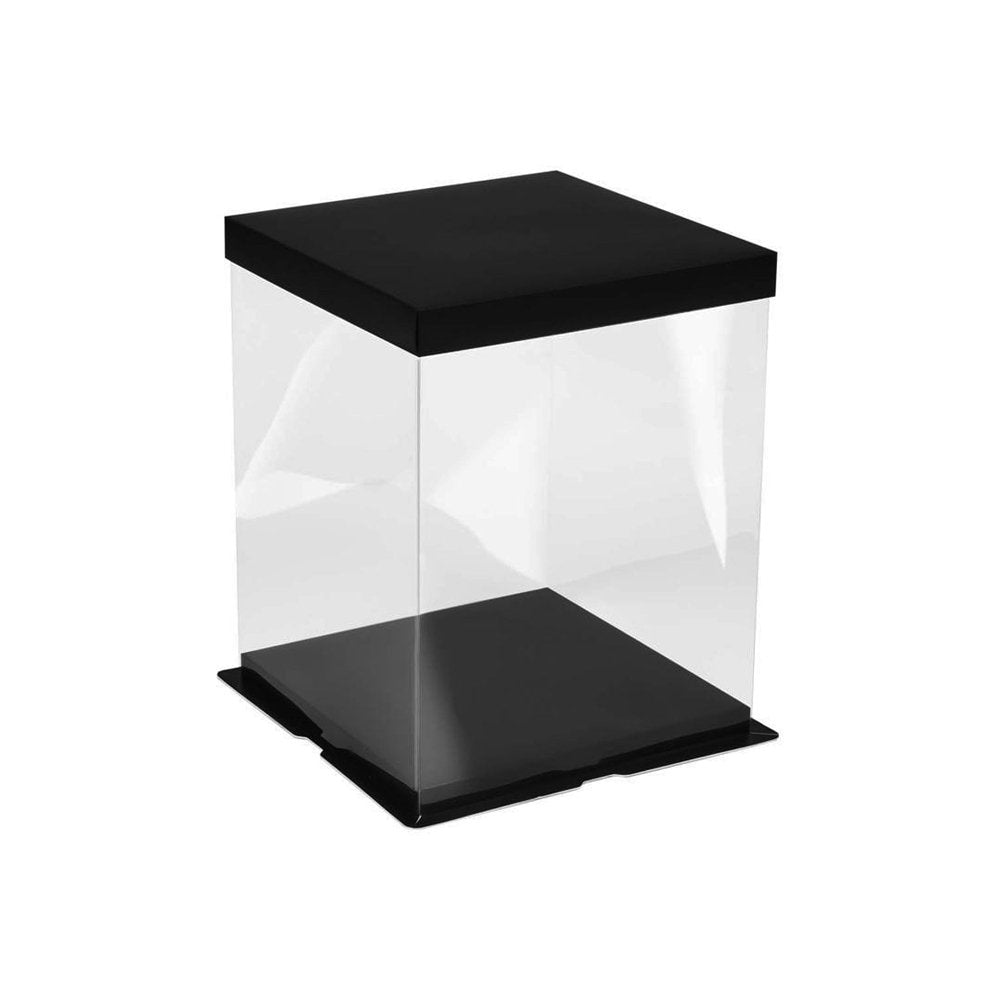 30x30x34 Clear Square Cake Box With Paper Lid - TEM IMPORTS™