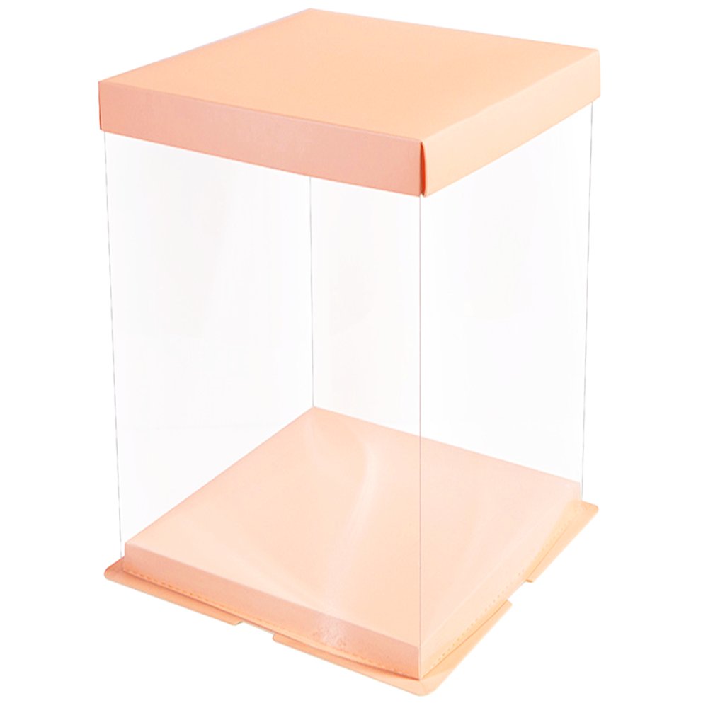 30x30x34 Clear Square Cake Box With Paper Lid - TEM IMPORTS™