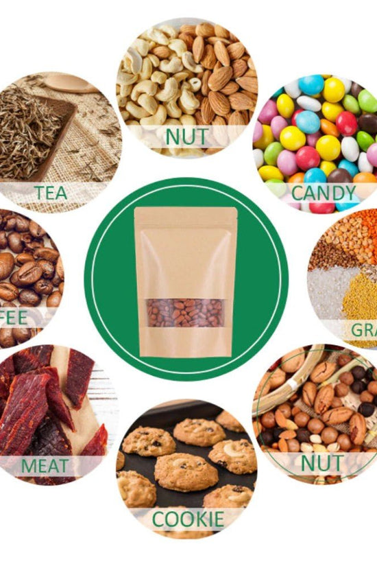 30x40 Reusable Kraft Ziplock Bag With Window-Pk10 - TEM IMPORTS™