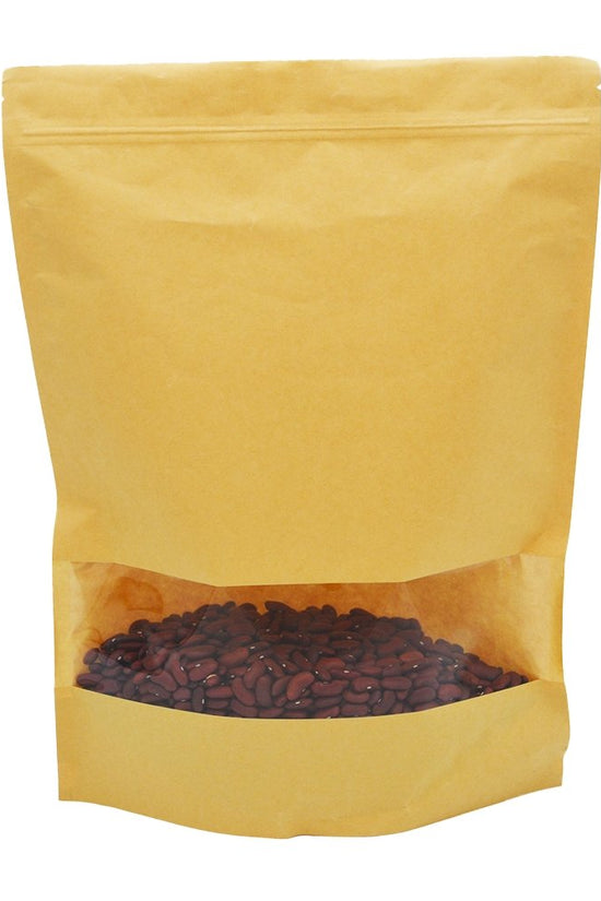 30x40 Reusable Kraft Ziplock Bag With Window-Pk10 - TEM IMPORTS™