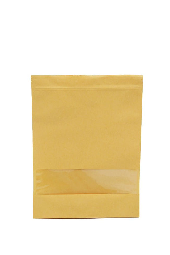30x40 Reusable Kraft Ziplock Bag With Window-Pk10 - TEM IMPORTS™