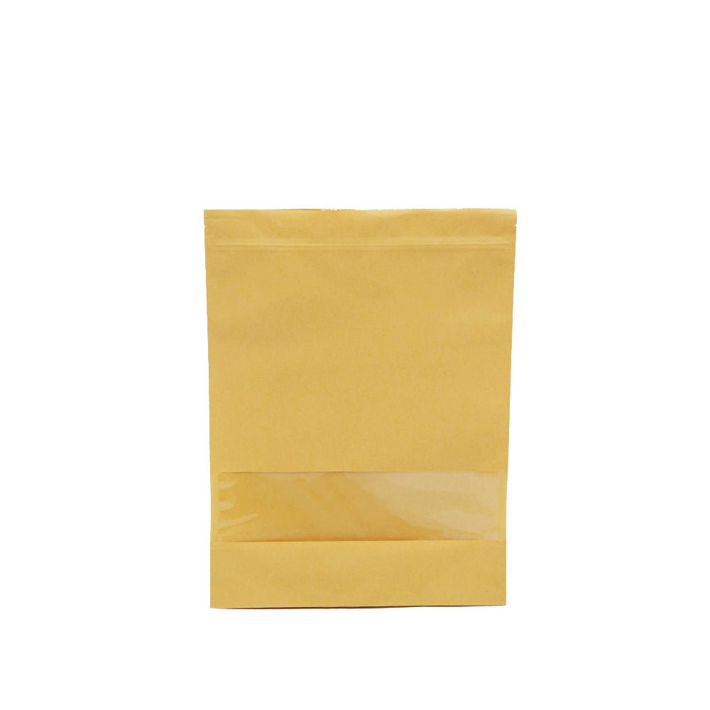 30x40 Reusable Kraft Ziplock Bag With Window-Pk10 - TEM IMPORTS™