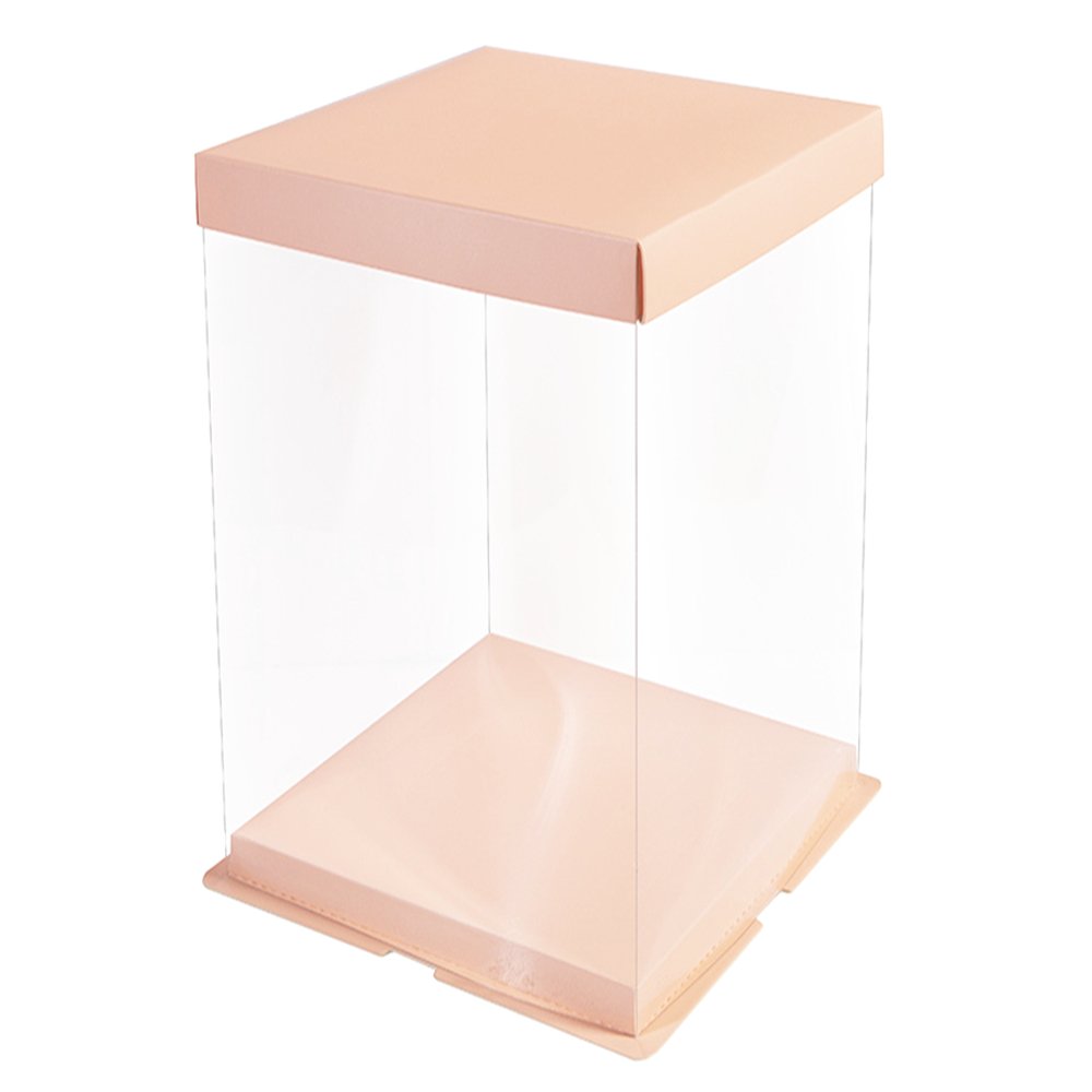 31x31x34 Clear Square Cake Box With Paper Lid - TEM IMPORTS™