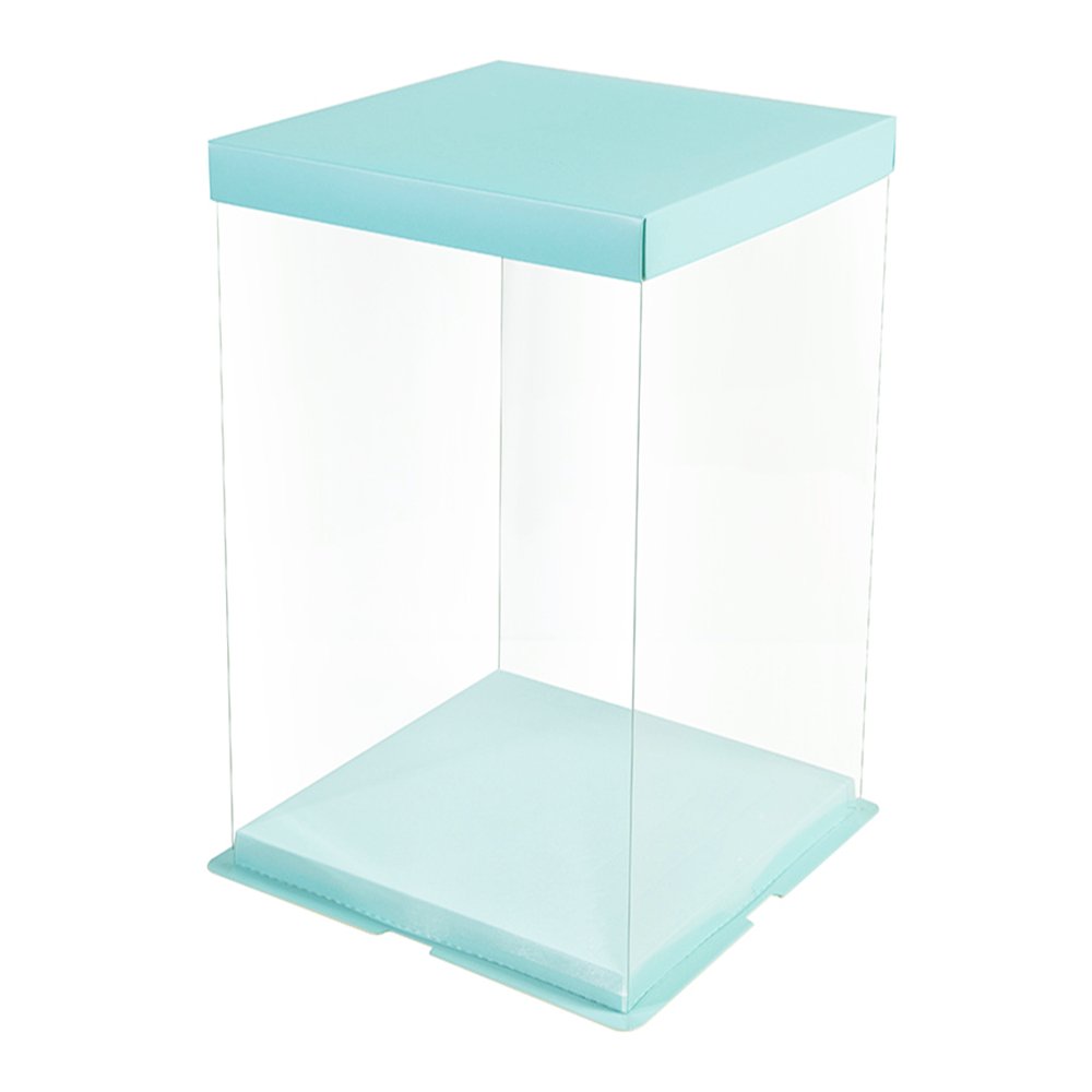 31x31x34 Clear Square Cake Box With Paper Lid - TEM IMPORTS™