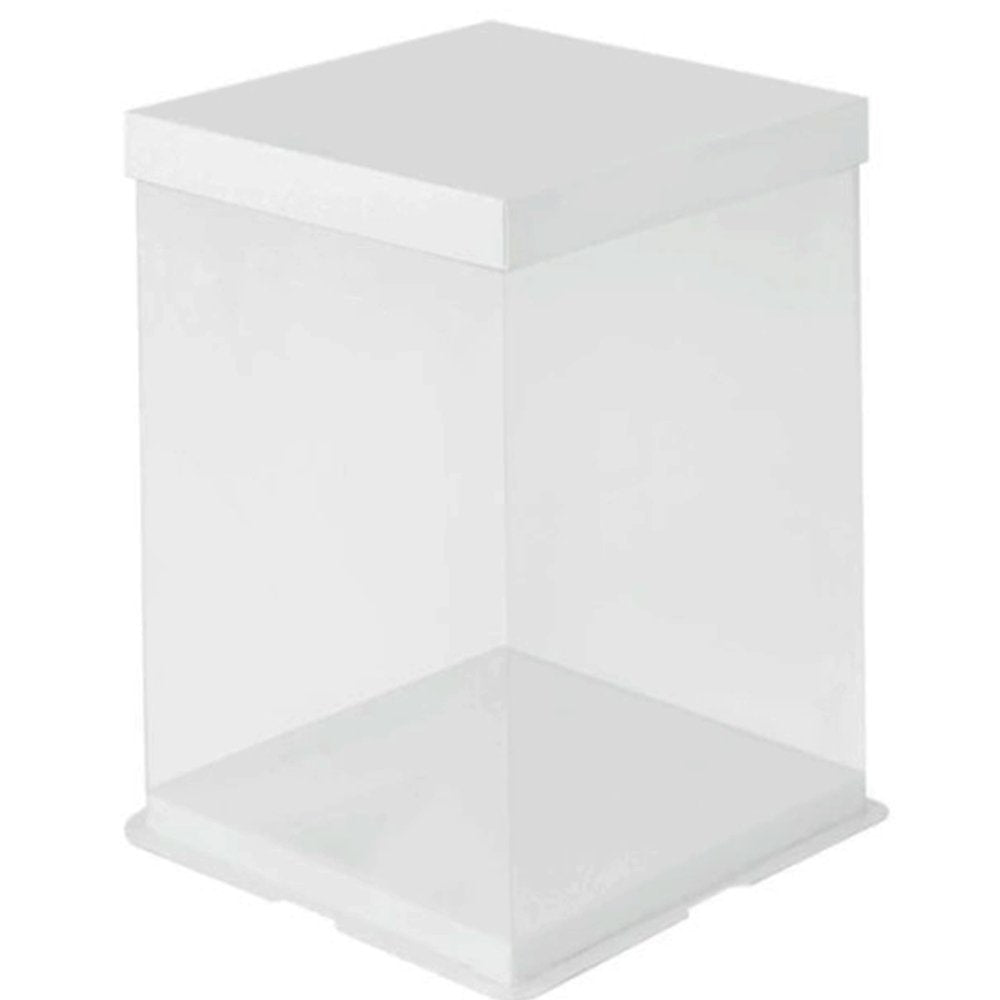 31x31x34 Clear Square Cake Box With Paper Lid - TEM IMPORTS™