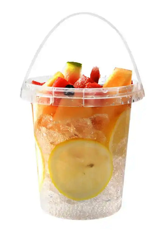 34oz/1000mL Clear Fruit/Milk Tea Tamper Proof Bucket Cups - TEM IMPORTS™