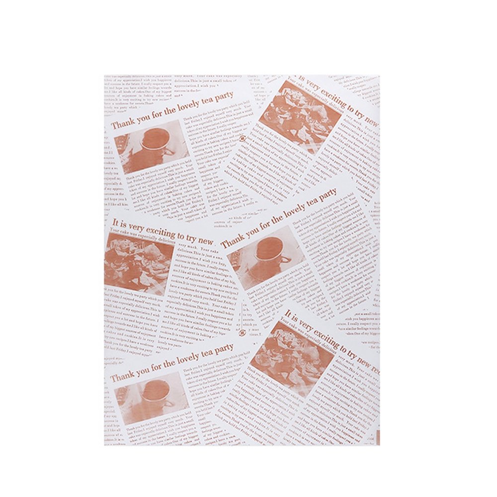 Printed Newspaper Pattern Food Wrapping Paper 360x260mm - 100/PK