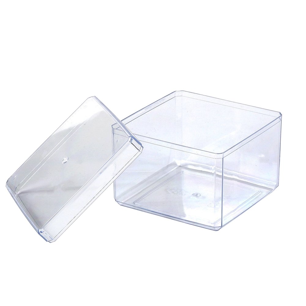 380mL Clear Square Container With Hard Lid - TEM IMPORTS™