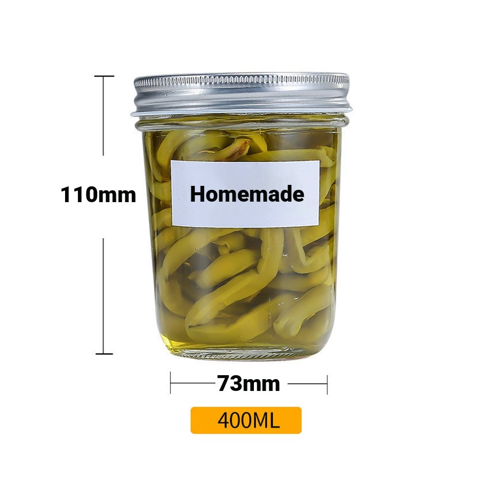 400mL Wide Mouth Glass Jar With Metal Lid - TEM IMPORTS™