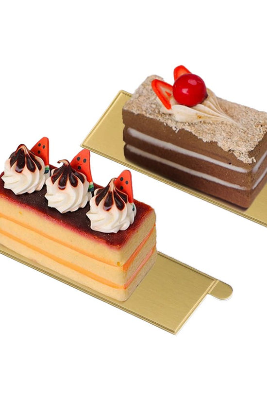 40x105mm Mini Cake Board Long Rectangular Gold - Pack of 100 - TEM IMPORTS™