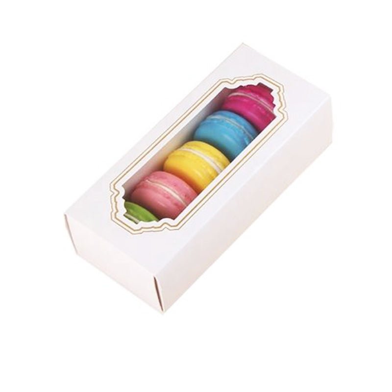 5 Macaron White & Gold Frame Paper Box Window - TEM IMPORTS™