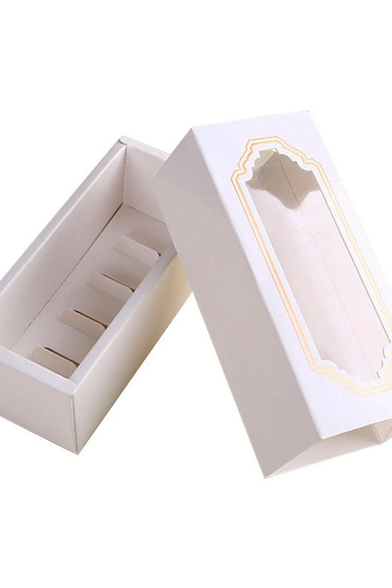 5 Macaron White & Gold Frame Paper Box Window - TEM IMPORTS™