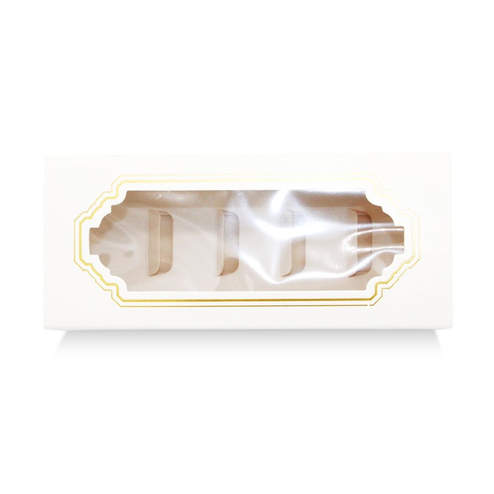 5 Macaron White & Gold Frame Paper Box Window - TEM IMPORTS™