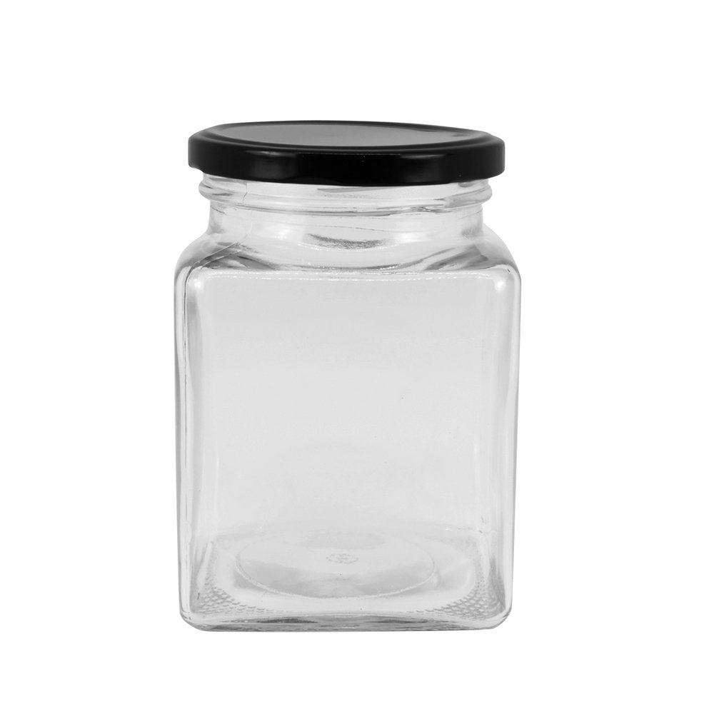 500mL Square Glass Jar With Metal Twist Lid