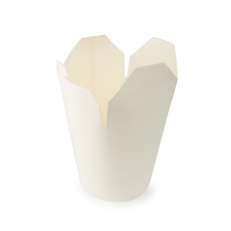 500mL White PE Coated Paper Noodle Boxes - Round Bottom - TEM IMPORTS™