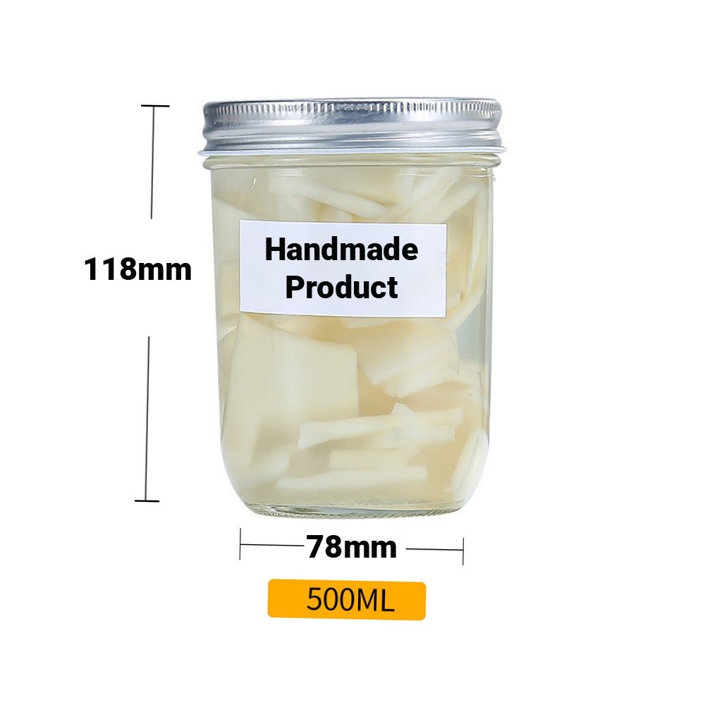 500mL Wide Mouth Glass Jar With Metal Lid - TEM IMPORTS™