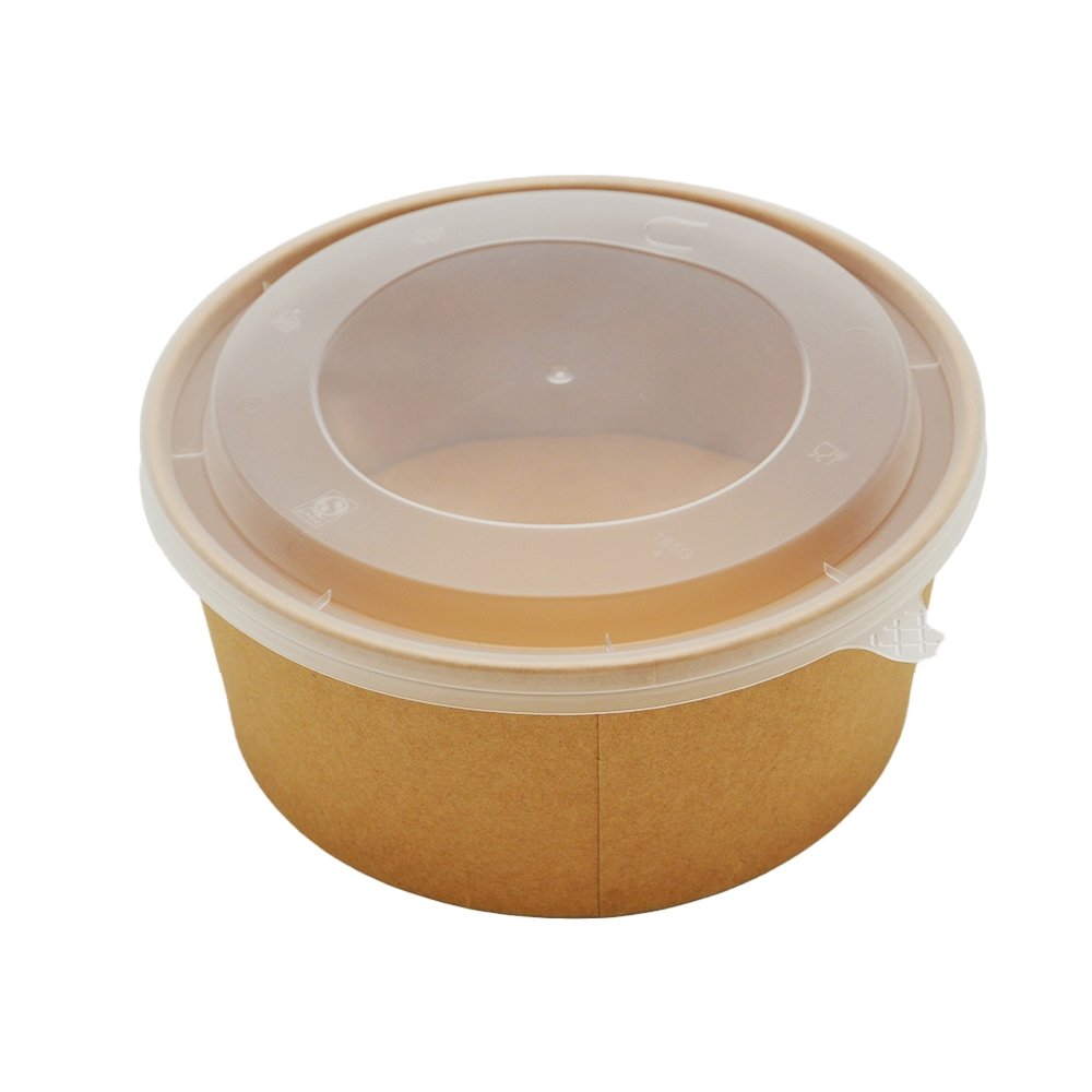 50oz/1500mL PE Coated Kraft Paper Salad Bowl Set - TEM IMPORTS™