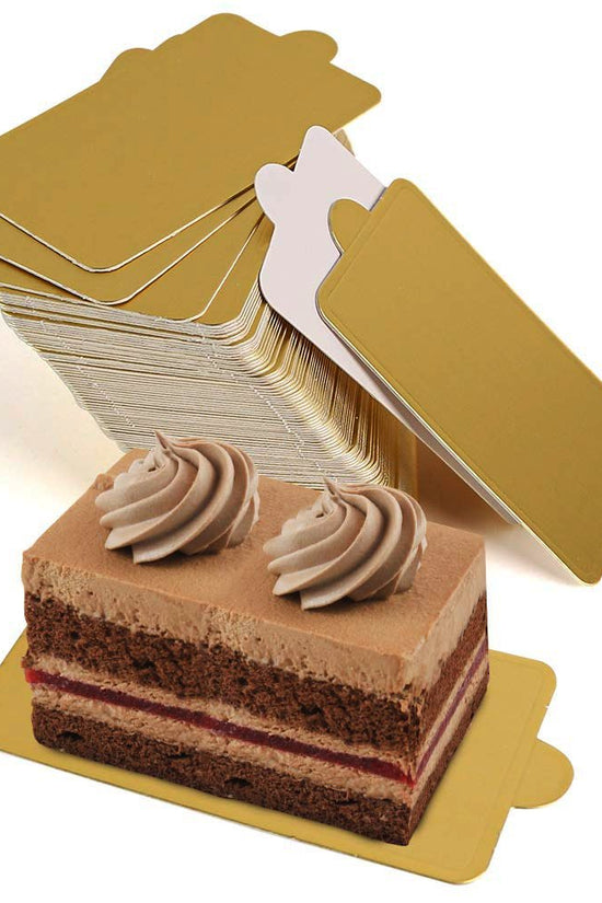 50x90mm Mini Cake Board Rectangular Gold - Pack of 100 - TEM IMPORTS™