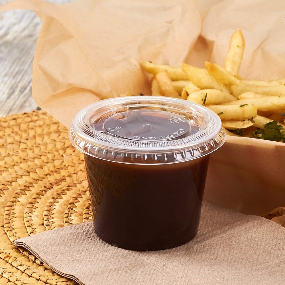 5.5oz/160mL Round Sauce Container With Lid Pk100 TEM IMPORTS™