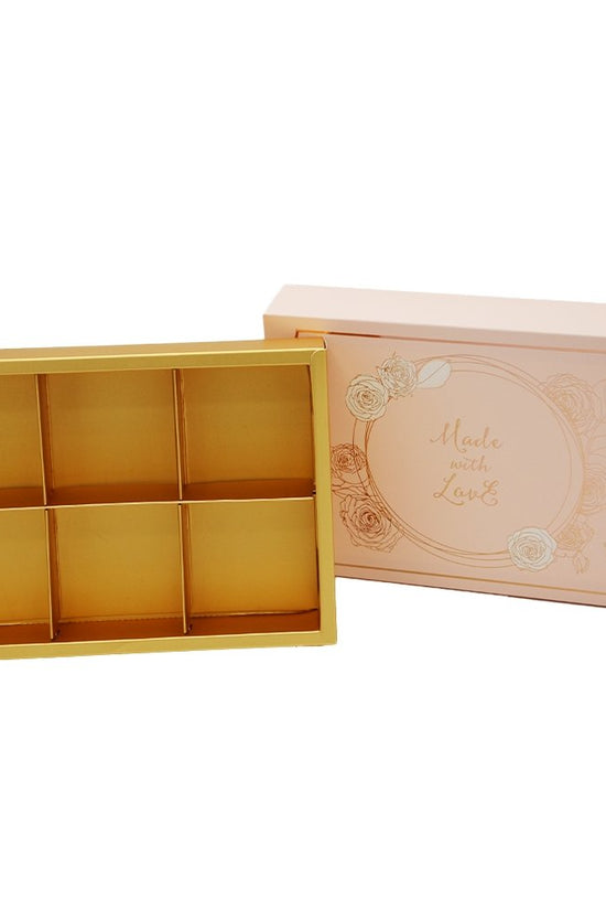 6 Compartment Paper Box - Pink & Gold - TEM IMPORTS™